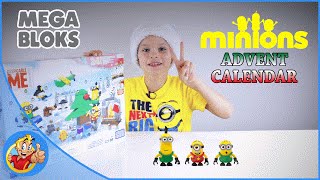 MINIONS ADVENT CALENDAR 2015  MEGA BLOKS  UNBOXING amp REVIEW [upl. by Khalin461]