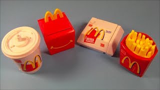 1999 FOOD FOOLERS SET OF 4 McDONALDS HAPPY MEAL FAST FOOD COLLECTIBLES VIDEO REVIEW [upl. by Oijimer]