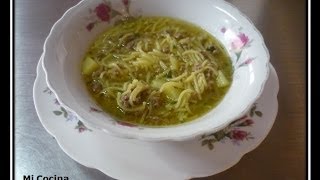 SOPA DE CABELLO DE ANGEL CON CARNE MOLIDA  Mi Cocina [upl. by Retsevlis876]