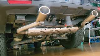 Range Rover L322 50 SC Cargraphic Exhaust Cold Start Sound [upl. by Burrill662]