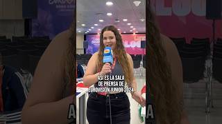 Así es la sala de prensa de Eurovisión Junior 2024 JESC JESC2024 EurovisionJunior2024 [upl. by Atteuqaj724]