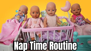 Baby Born doll Daycare Nap Time Routine Feeding baby dolls [upl. by Stephana151]