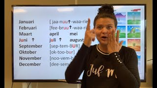 NT2 23 Jaanuuuwaaaarie📅 de 12 maanden van het jaar😀 nieuwe uitspraaktips van juf M learndutch [upl. by Maze]