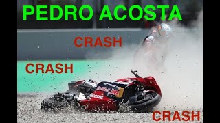 PEDRO ACOSTA HAS MULTIPLE CRASHES ON THE OPENING DAY OF SACHENRING MOTO GP OF GERMANY ROUND 2024 [upl. by Neilla]