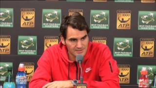 Roger Federer Talks About Beating del Potro in Paris [upl. by Assilrac]