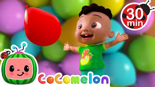 Playing the Balloon Song  Cocomelon  Cody Time  Kids Cartoons amp Nursery Rhymes  Moonbug Kids [upl. by Enoved]