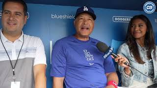 Dodgers pregame Dave Roberts talks birthday presents from Shohei Ohtani amp balanced MLB schedule [upl. by Race661]