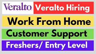 Work From Home Job 2024  Veralto Fresher jobs  Remote Jobs  Graduate  Internship  New opening [upl. by Edrea]