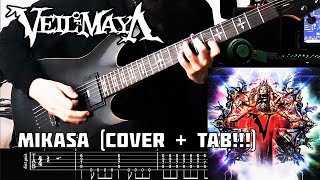 VEIL OF MAYA  Mikasa Guitar Cover  TAB One Take CoverLive [upl. by Nilahs998]