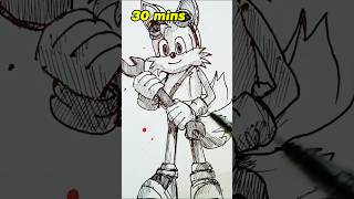 Pendrawing Tails in 10secs30secs5mins30mins 1hr2hrs drawing art shorts sonic [upl. by Delanie]