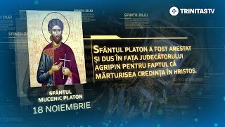 Sfântul Mucenic Platon – 18 noiembrie Sinaxar [upl. by Allesig]