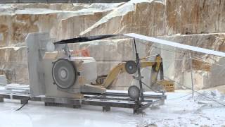 WIRE SAW CUTTING MACHINE S860EG IN CARRARA WHITE MARBLE QUARRY [upl. by Machos113]