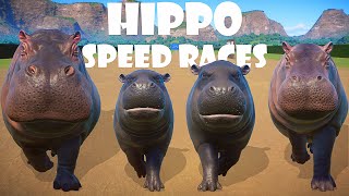 Hippopotamus vs Pygmy Hippo Animals Speed Races in Planet Zoo [upl. by Dnomso]