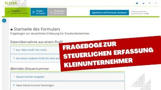 Kleinunternehmer Fragebogen zur steuerlichen Erfassung [upl. by Oinotnaesoj]