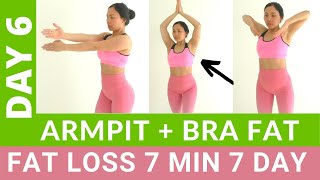 7 Min everyday to get rid of bra bulge back fat toned armpits  Weight loss fat loss challenge 6 [upl. by Ycrem]