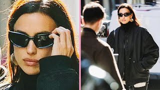 Irina Shayk Spotted by Paparazzi in Black Bomber Jacket and KneeHigh Boots While Filming in NY [upl. by Husein]