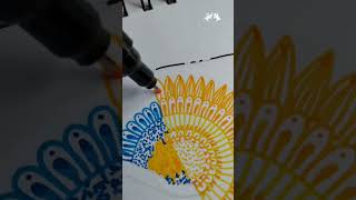 Happy Left handers Day Mandala Art using Pitt Artist Pen Dual Markers FaberCastell [upl. by Jeff750]