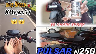 3rd blog pulsar n250 chain sprocket service kese hoti hai dekho ⛓️🔗minivlog bajajpulsarns motor [upl. by Eniawed]