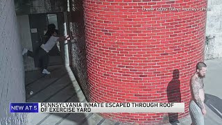 Video shows inmates escape as Pennsylvania manhunt continues [upl. by Nalniuq749]