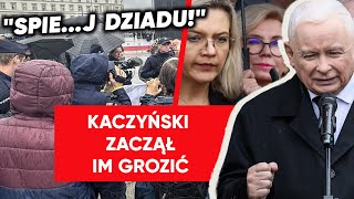 Manifestanci rozsierdzili Kaczyńskiego Krzyki na wystąpieniu w trakcie miesięcznicy smoleńskiej [upl. by Jarlath636]