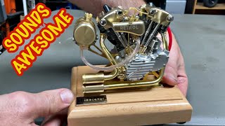 MINIATURE HARLEYDAVIDSON VTWIN KNUCKHEAD ENGINE THAT RUNS  SOUNDS LIKE THE REAL THING [upl. by Katti]