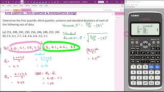 Calculator Guide Variance Standard Deviation Q1 amp Q3 [upl. by Vilhelmina43]