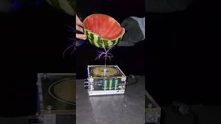 🤤🍉 Music Tesla Coil experiment watermelon fruit shorts [upl. by Aerua]