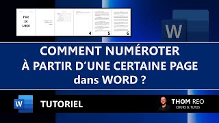 NUMÉROTER à partir de lINTRODUCTION ou autre page dans WORD  Tutoriel facile [upl. by Yasmar]