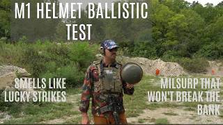 M1 helmet ballistic test now with science [upl. by Jamesy]