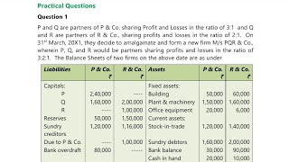 Question 1 of Amalgamation Conversion and Sale of Partnership Firm ca inter [upl. by Neerhtak]