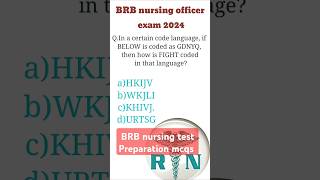 RRB Nursing officer exam 2024  MCQ for RRB Staff Nurse Exam  brb nursing test Preparation 2024 [upl. by Leatri]