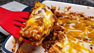 BEEF ENCHILADAS  Easy Enchilada Sauce Recipe  How To Make Cheesy Baked Enchiladas [upl. by Bonnell]