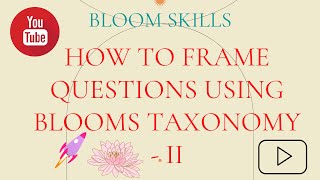 Blooms Taxonomy How to frame questions at variant levels of cognitive domain [upl. by Lahcar]