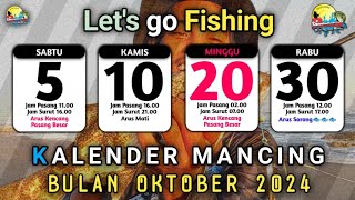 KALENDER MANCING BULAN OKTOBER 2024  JADWAL PASANG SURUT AIR LAUT 2024 [upl. by Helmer993]