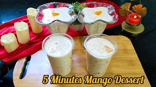 5 Minutes Mango Dessert Recipe 🥭  No Baking Eid special mango dessert CookingwithSalva [upl. by Umont]