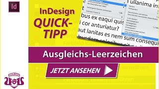 AusgleichsLeerzeichen  InDesign QUICKTIPP [upl. by Ap]