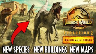 THE BEST JWE2 DLC  FREE UPDATE 5  Dominion Malta Expansion Jurassic World Evolution 2 DLC News [upl. by Kerman12]