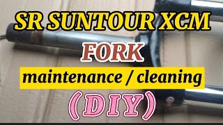 SR SUNTOUR XCM  FORK  MAINTENANCE  CLEANING  DIY [upl. by Noraf615]