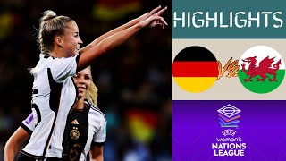 🇩🇪 Germany vs wales 🏴󠁧󠁢󠁷󠁬󠁳󠁿 UEFA Womens Nations League Highlights  Group C [upl. by Madelin]