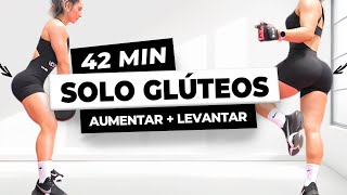 42 MIN SOLO GLUTEOS GRANDES en CASA  Rutina Aumentar Solo Gluteos Rápido Tiempo Real Con Peso [upl. by Morrie]