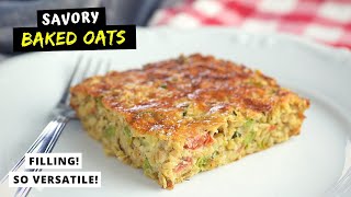 I made baked oats for DINNER savory version HEALTHY AND CHEAP [upl. by Irtimd]