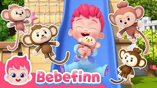 🐒 Five Little Monkeys Jumping On The Bed 🙉  EP60  Bebefinn Nursery RhymesampKids Songs [upl. by Attenor579]