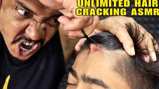 Unlimited Hair Cracking by Asim Barber  Head Massage amp Loud Neck Cracking  Spine Cracking  ASMR [upl. by Nedyrb]