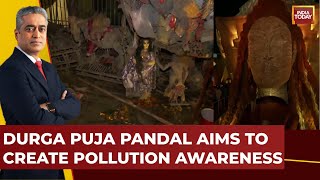 Good News Today Durga Puja Pandal Aims To Raise Awareness About River Gangas Pollution Issues [upl. by Sairtemed786]