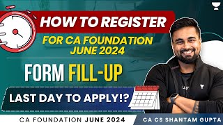 How to register for CA Foundation June 2024  CA CS Shantam Gupta 🎯 [upl. by Nosirb591]