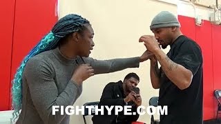 EPIC ANDRE WARD GIVES CLARESSA SHIELDS ADVICE ON TECHNIQUE quotAINT TRYING TO TAKE NO LSquot [upl. by Delcina]