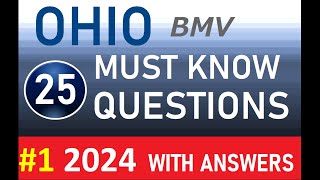 Ohio BMV written test questions 2024 1 25 Real Test Questions [upl. by Pownall482]