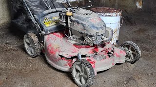 Rusty Lawn Mower Restoration Full process [upl. by Ahselet]