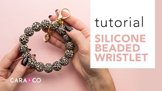 Tutorial  DIY Silicone Beaded Wristlet Keychain [upl. by Hilten]