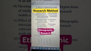 Research Method Ethnographic Research type netexam phd research setexam knowledge exam [upl. by Ardeth]